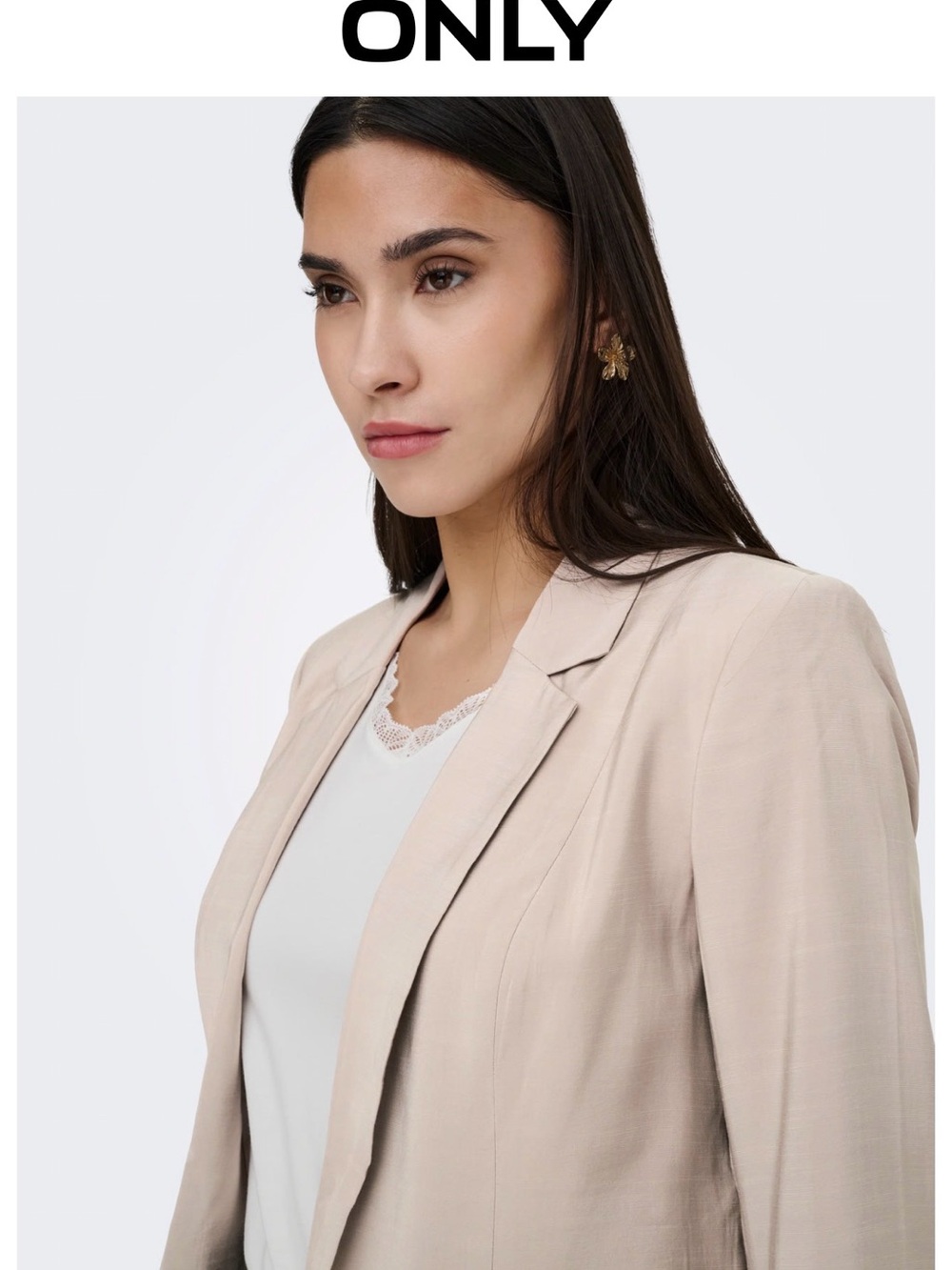 ONLY Pale Beige Lightweight Tailored Blazer